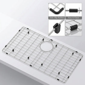 LQS chrome plated sink grate offers sturdy support and easy surface cleaning