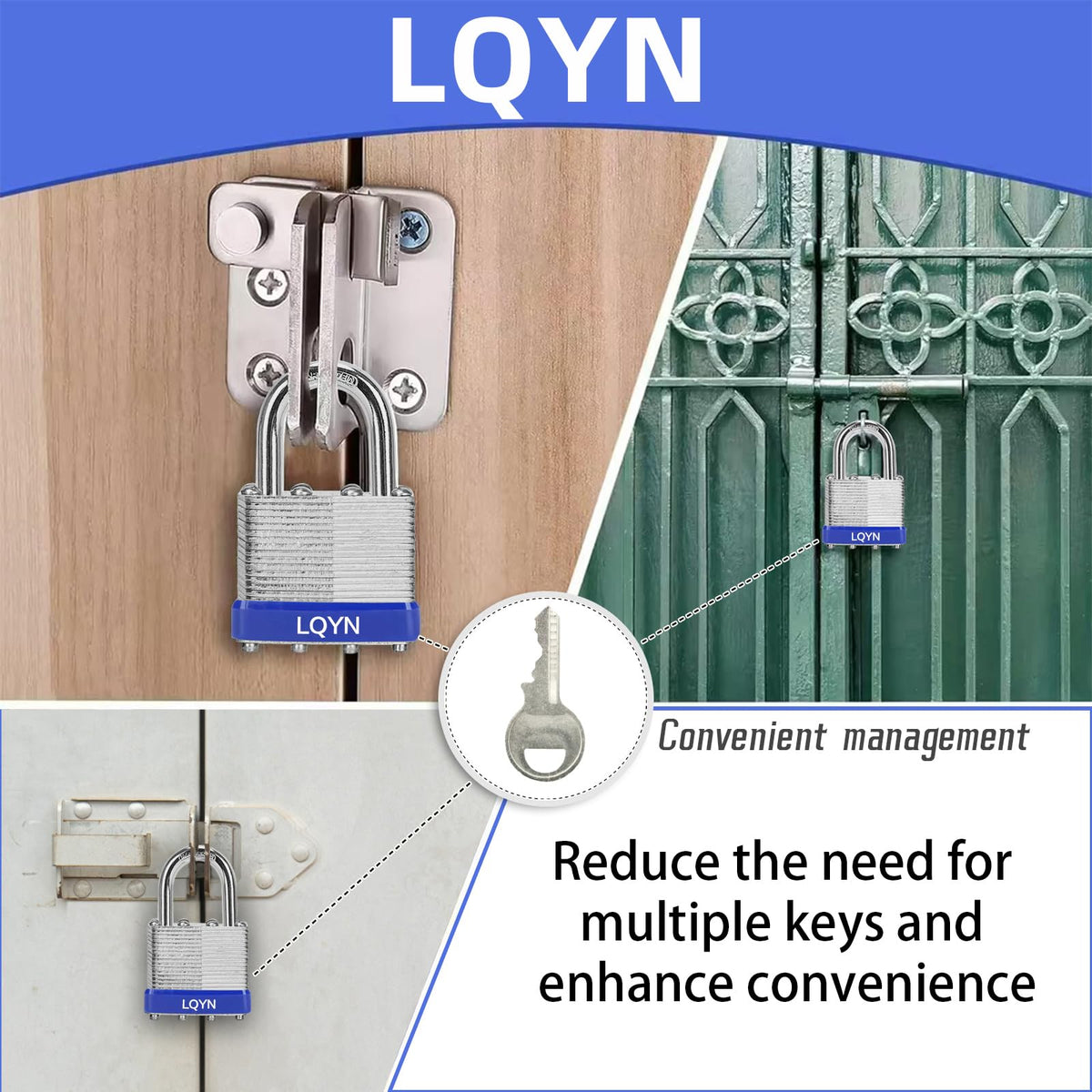 LQYN keyed-alike set includes twelve keys for all locks