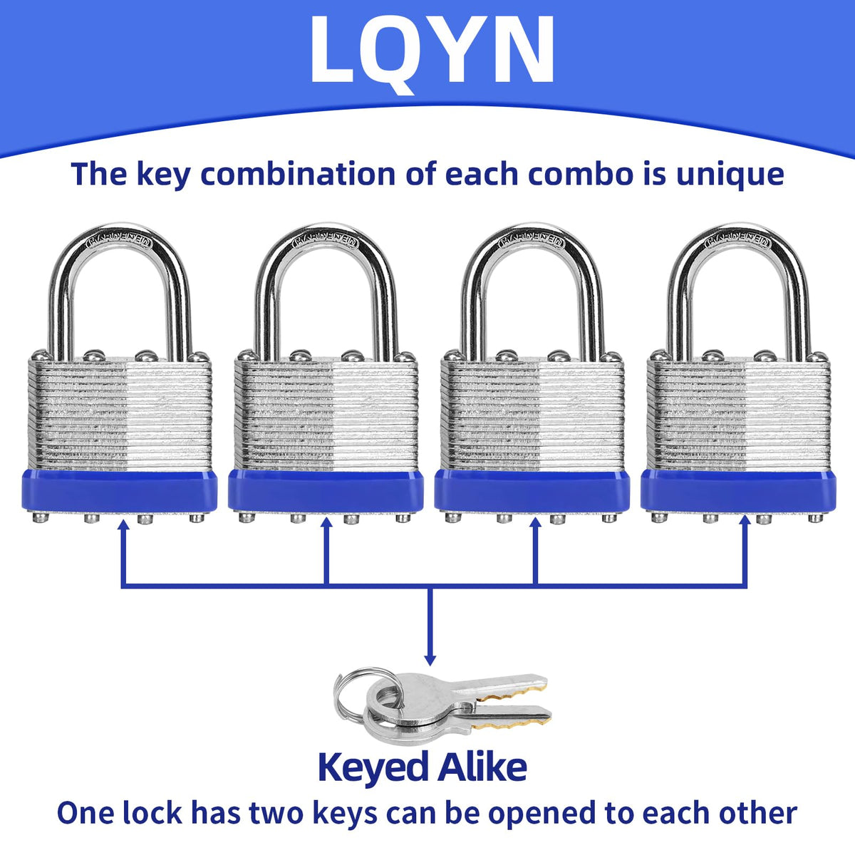 LQYN hardened shackle and brass cylinder ensure durable use
