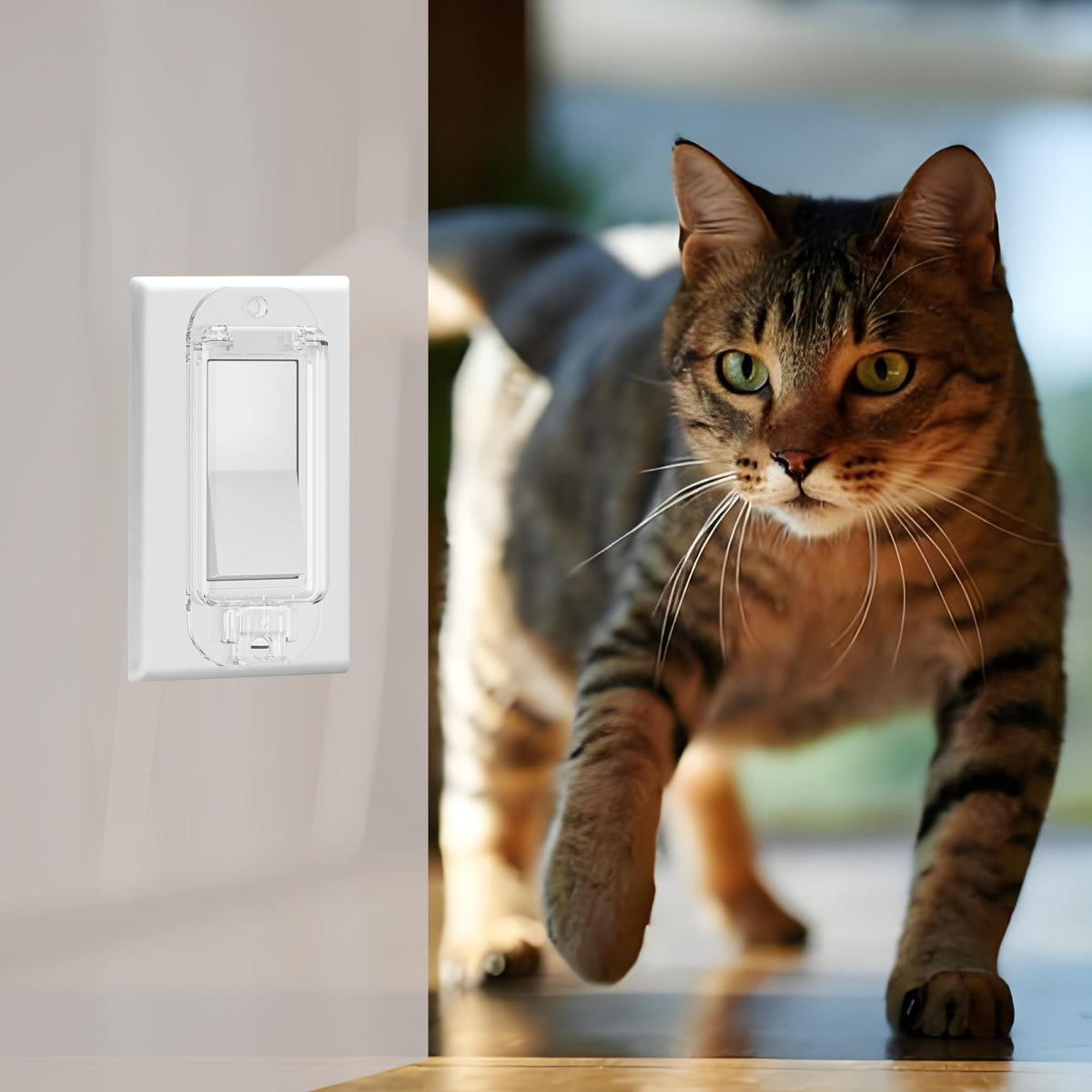 LRANFOW double-rocker guard shields two switches in one plate.
