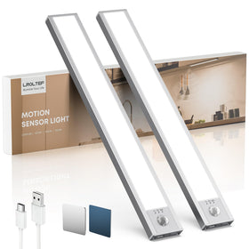 LROLTEF under-cabinet lighting two-pack brightening countertops with a clean glow