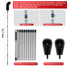 LrqzHsyl sturdy stainless brush head scrubs leaves and debris.