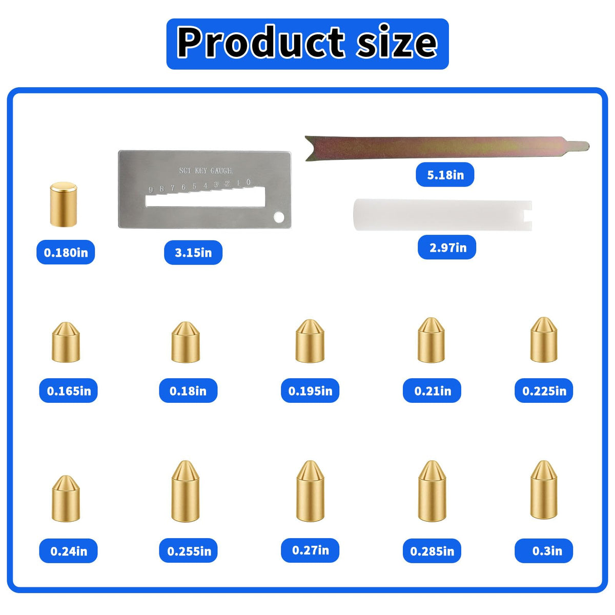 LRWZOV bottom pins 0-9 set supports rekeying multiple Schlage locks