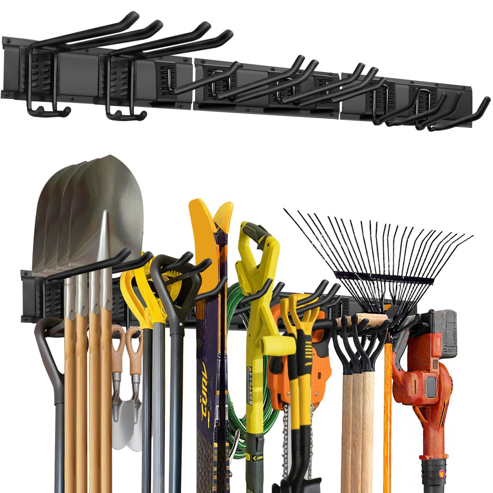LRYXEG 48-Inch garage organizer with 8 hooks for space-saving storage