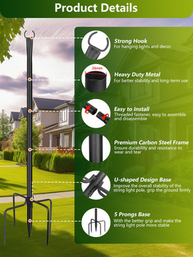 LRYXEG included fence clips for secure light pole mounting