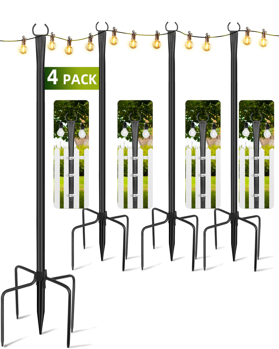 LRYXEG string light poles 10ft top-section for secure outdoor setup