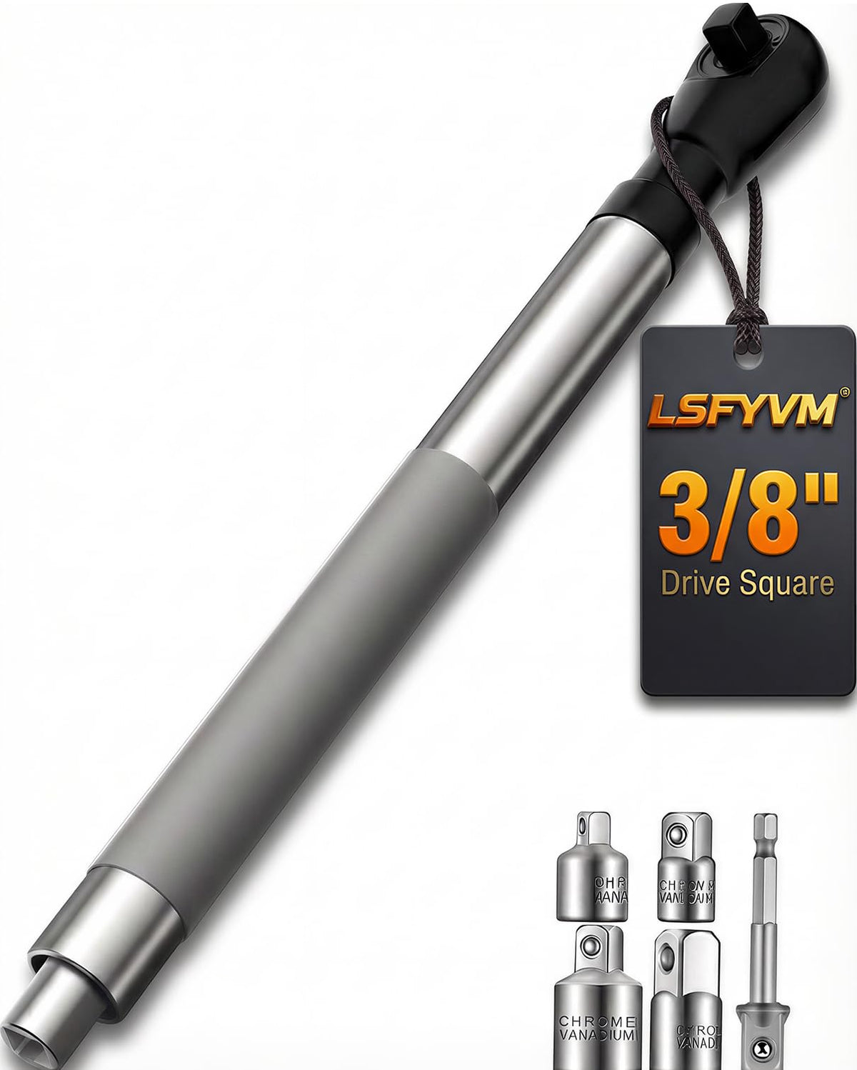 LSFYVM 3/8-inch offset extension wrench in action reaching deep engine bolts