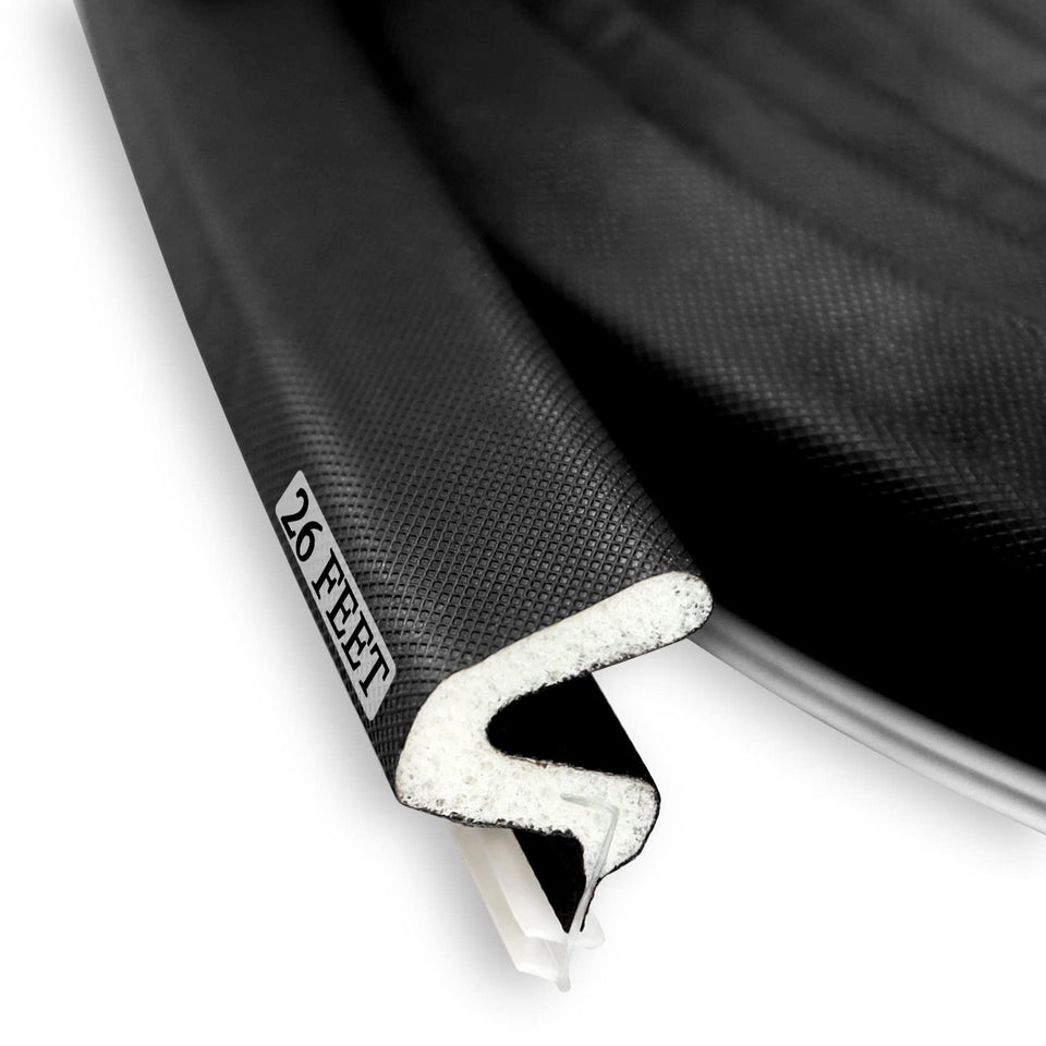LSGCQ kerf weather stripping in black close-up showing durable PU foam