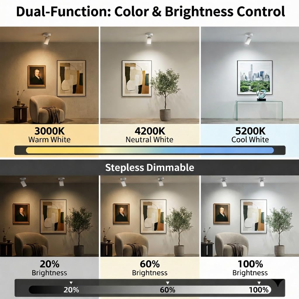 Lsoppn wireless art spotlight with remote enhances gallery walls and easy positioning