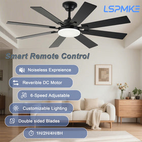 LSPMKE reversible DC motor ceiling fan for seasonal comfort.