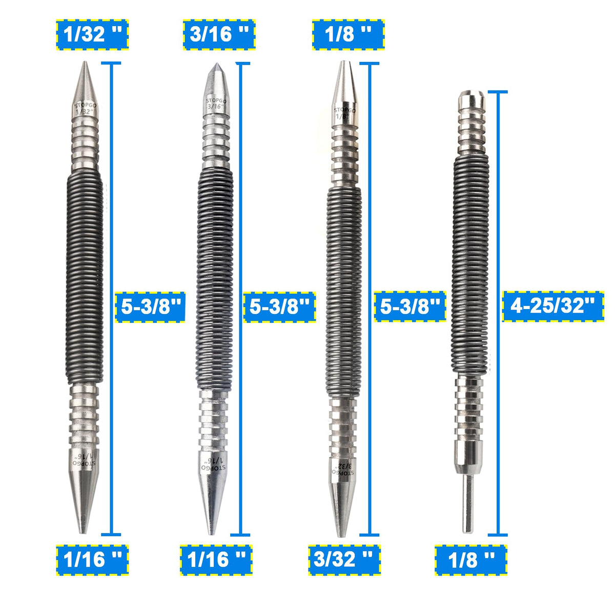LSTOPGO dual-head nail setter 1/32 in and 1/16 in for clean indentations