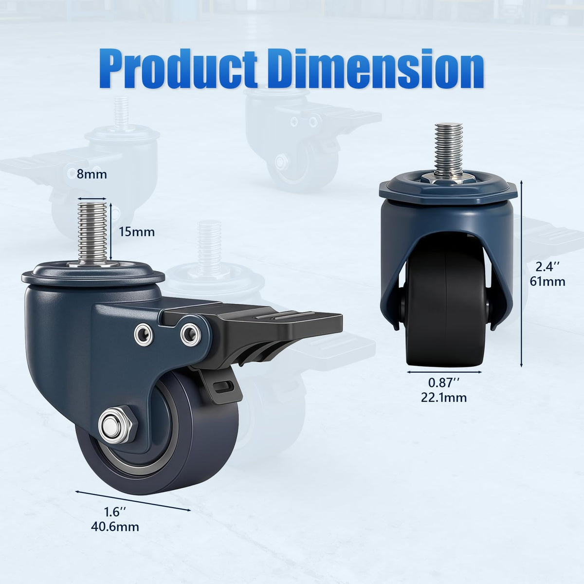 LSWhee heavy-duty set of four supports up to 450 lb total
