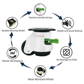 LSWhee 360-degree swivel casters offer smooth maneuverability