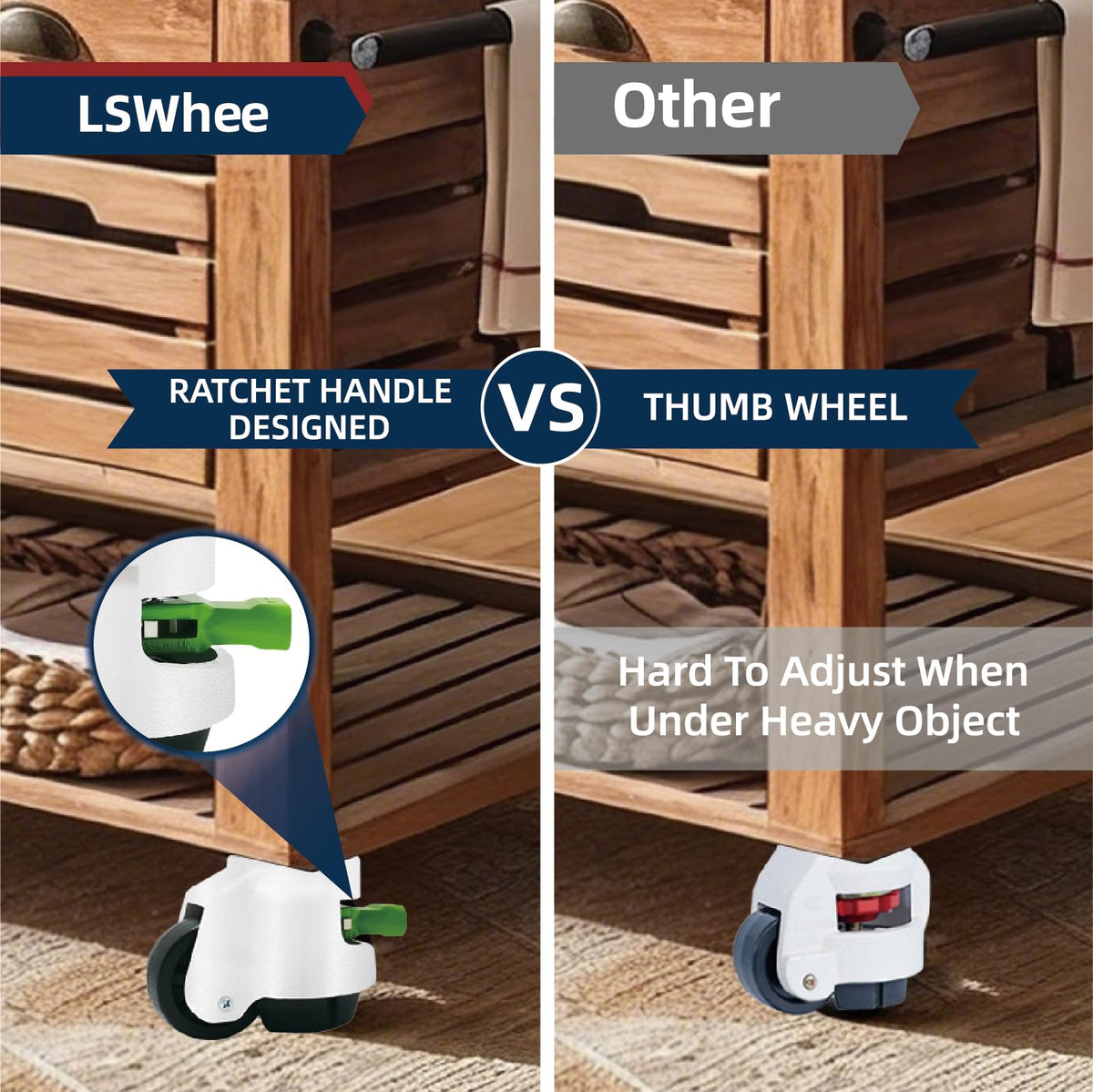 LSWhee 2200 lb total capacity for heavy-duty equipment