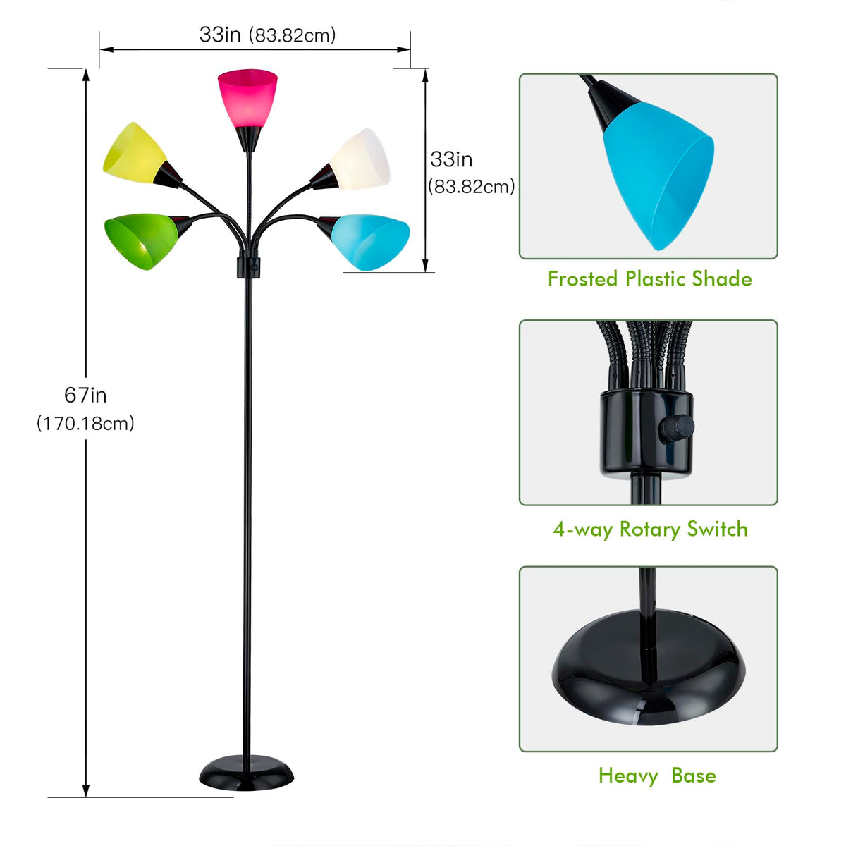 LTGSRC Medusa floor lamp with colorful shade options adds playful ambience