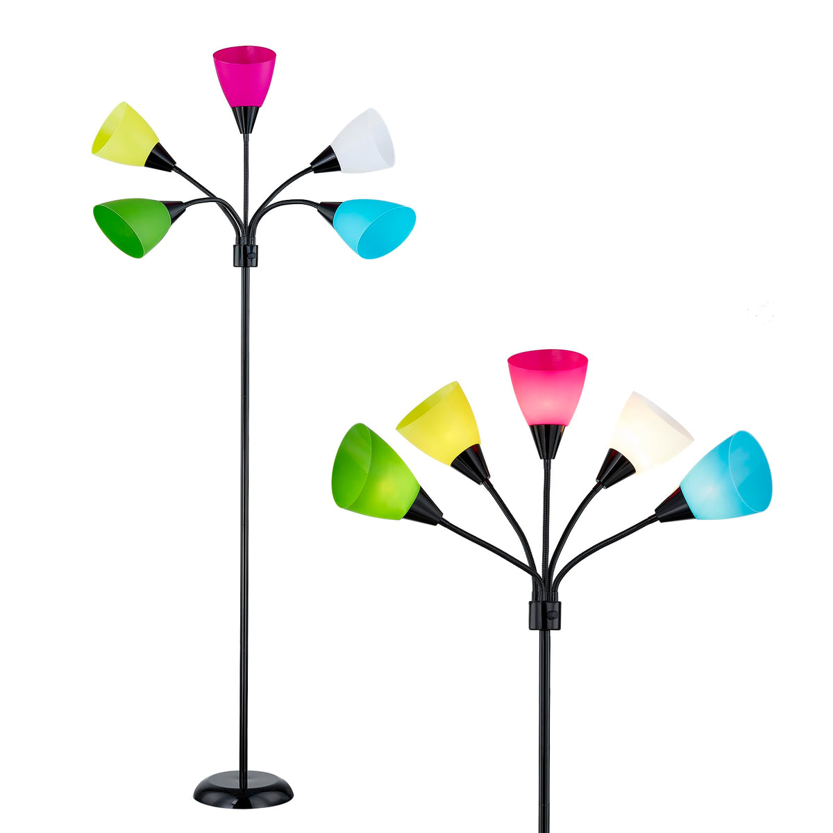 LTGSRC Medusa floor lamp with gooseneck arms for flexible reading