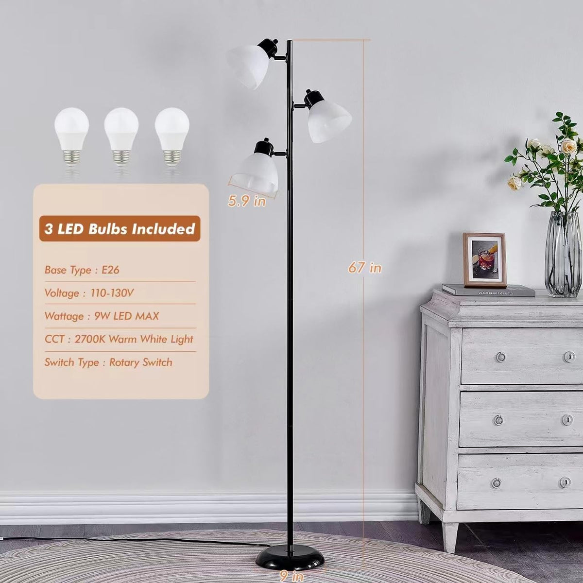 LTGSRC lamp shows rotating heads for customizable angles and tasks