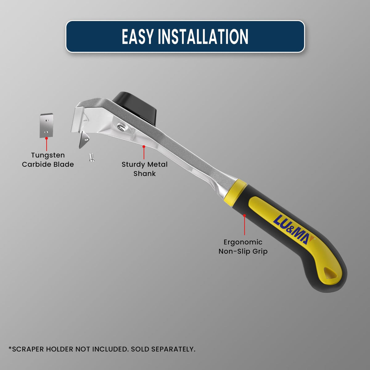 LU&amp;MN diamond-ground carbide edge resists dulling during tough paint removal.