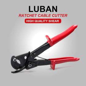 LUBAN heavy-duty wire cutter cutting aluminum cable smoothly for precise results.