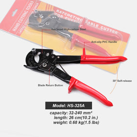 LUBAN quick-release lever ready to open blade during operation.