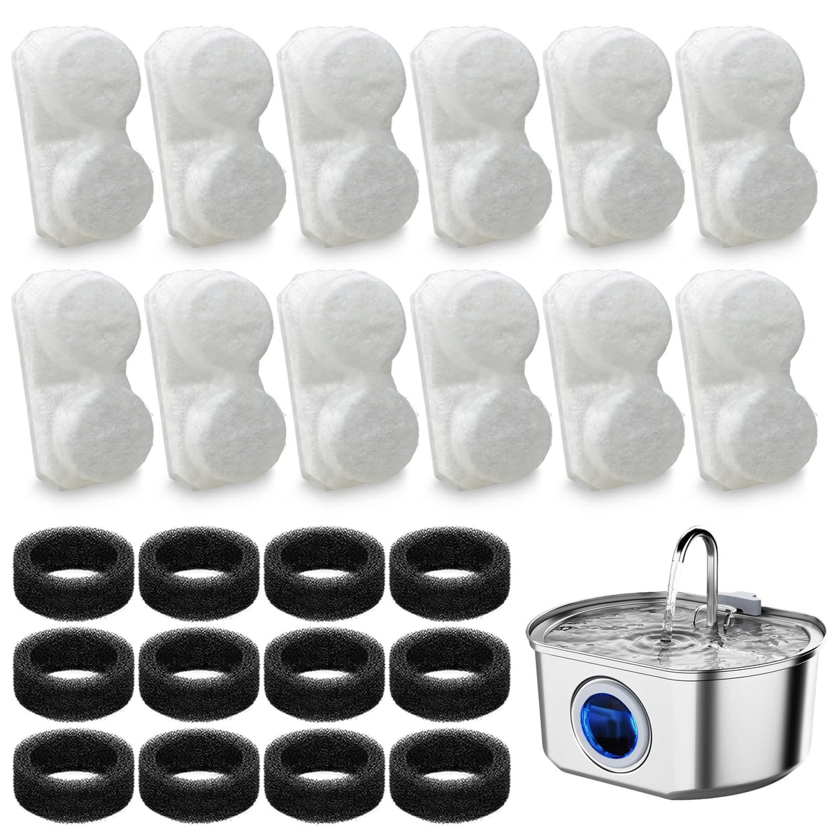 LUBERDUSH neareal-3-2l fountain filters deliver clean water for cats