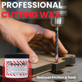 Lubri-Cut cutting paste on a saw blade for lubrication and cleaner cuts.