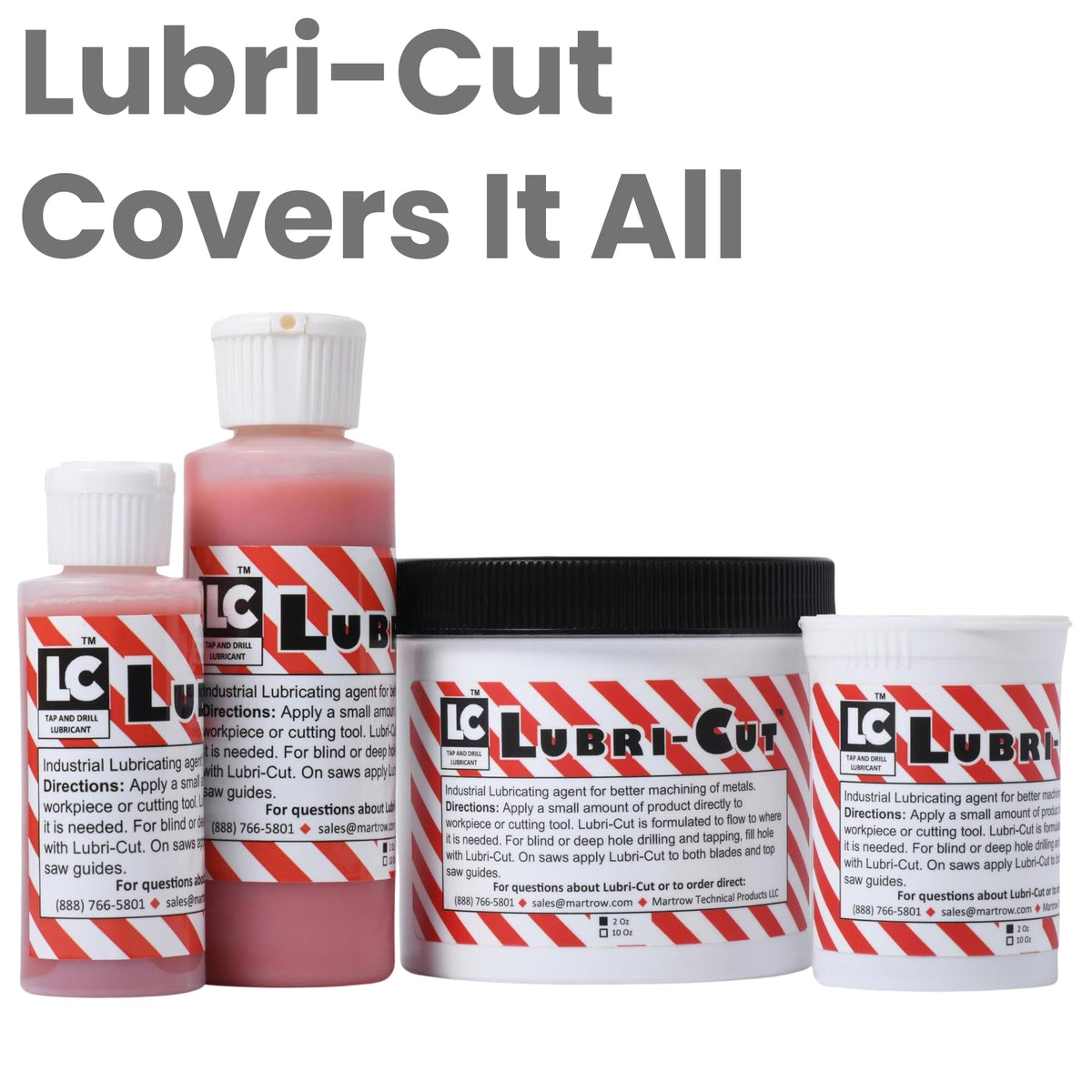 Lubri-Cut gel promotes a smooth finish on drilled or cut metal surfaces.