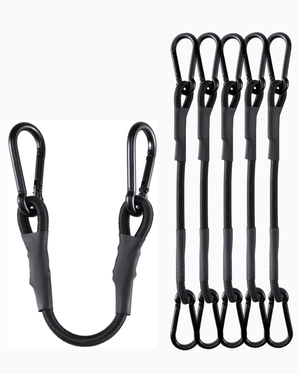 LuckyStraps 8-inch carabiner bungee cord secures cargo during transport.