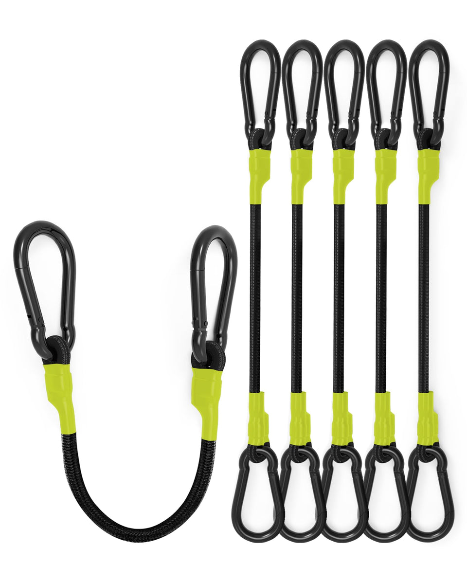 LuckyStraps 8-pack 36-inch heavy-duty bungee cords securing luggage and cargo.