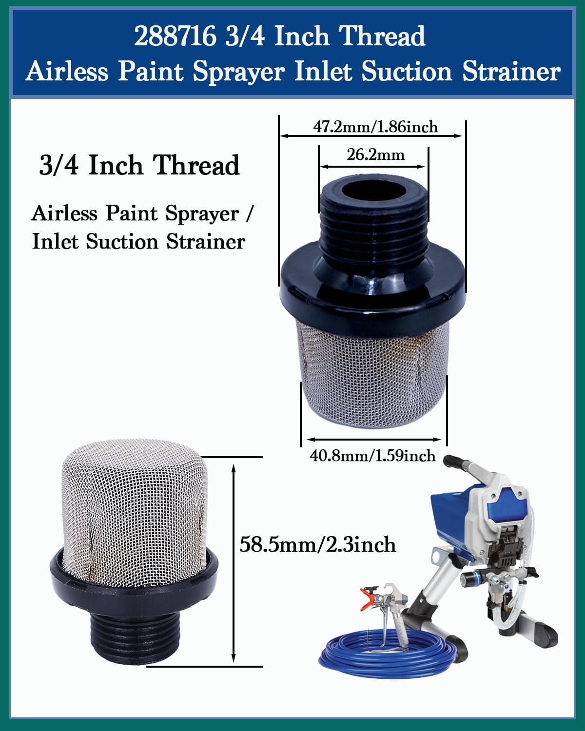LUCKXUANYUAN 40 mesh manifold filter promotes steadier paint flow and fewer clogs.