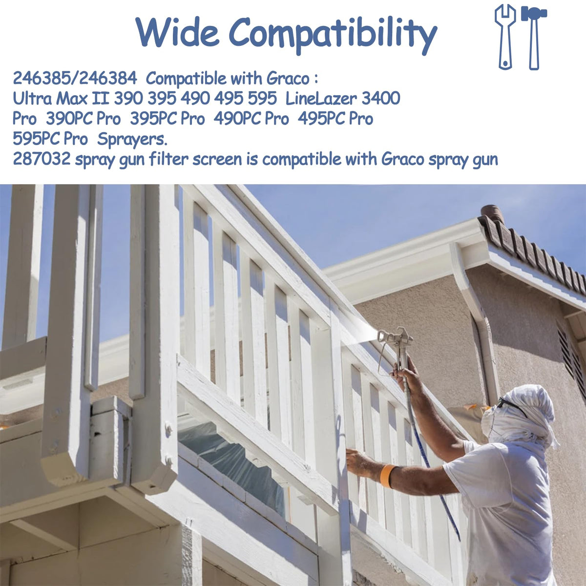 LUCKXUANYUAN compatibility with Graco sprayers ensures fresh filters for continued use.