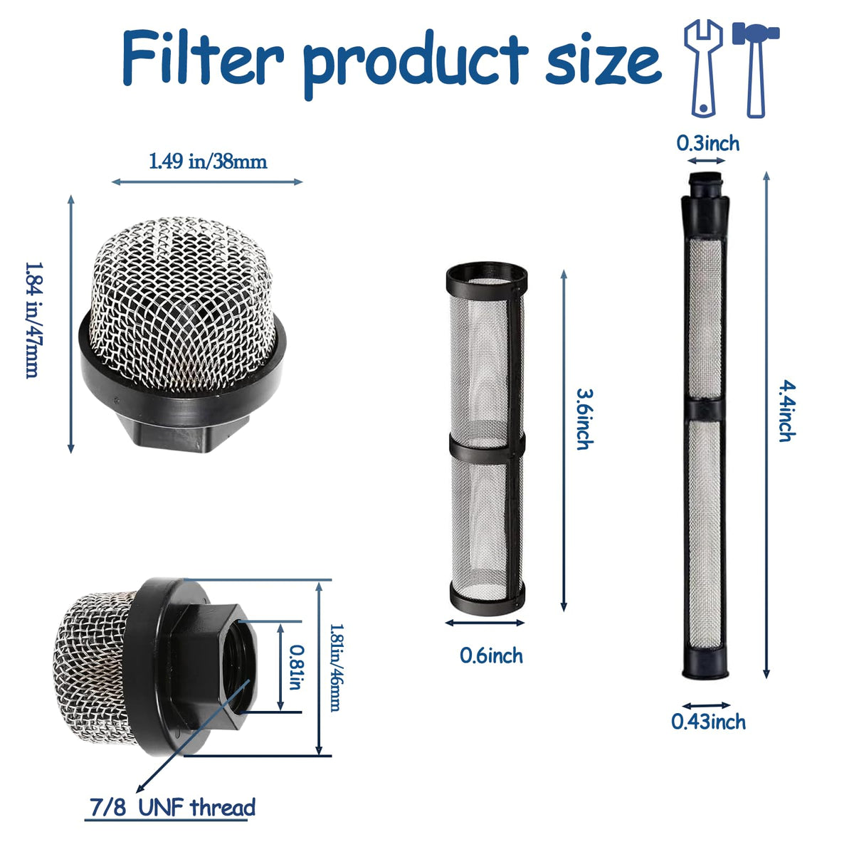 LUCKXUANYUAN gun screen filter protects nozzle and maintains spray quality.