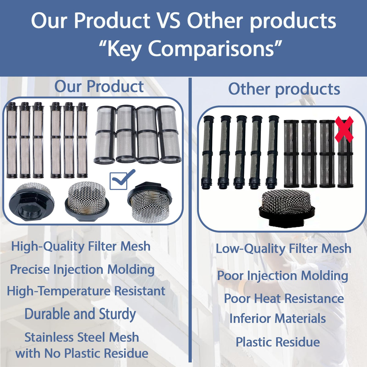 LUCKXUANYUAN stainless steel mesh construction resists heat and corrosion.
