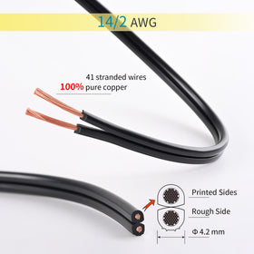 Lucky TL 14/2 black outdoor wire, 100 ft reel for landscape projects.