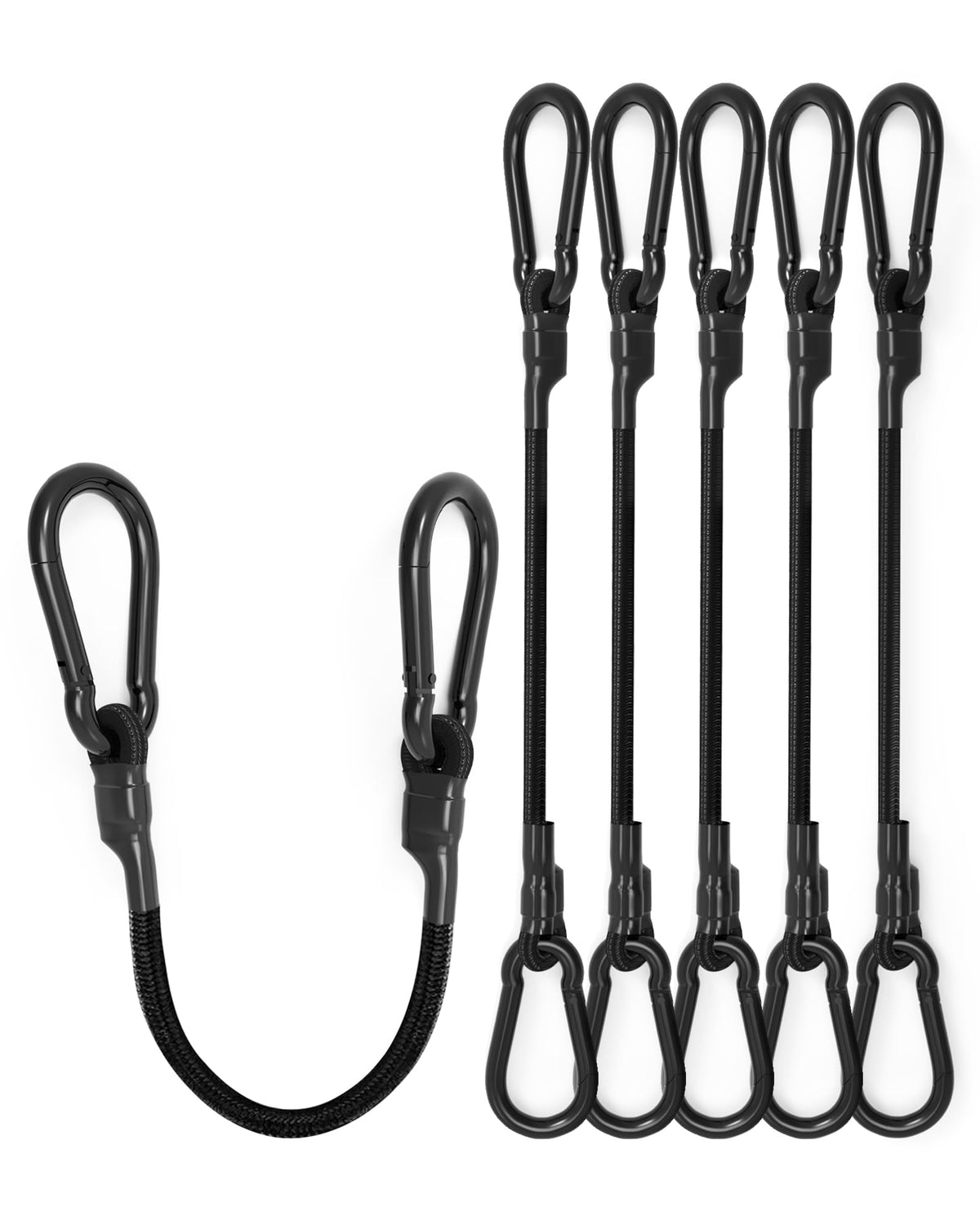 LuckyStraps 12-inch carabiner bungee cord for secure cargo on racks