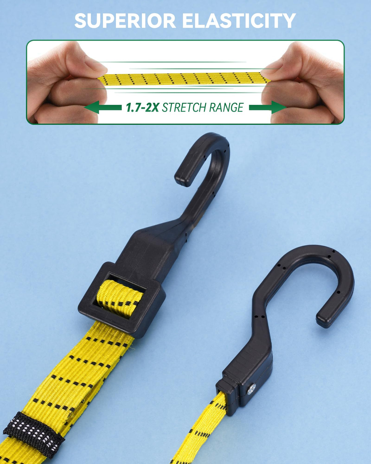 LuckyStraps 3mm steel hooks with coating secure loads on bikes and trailers