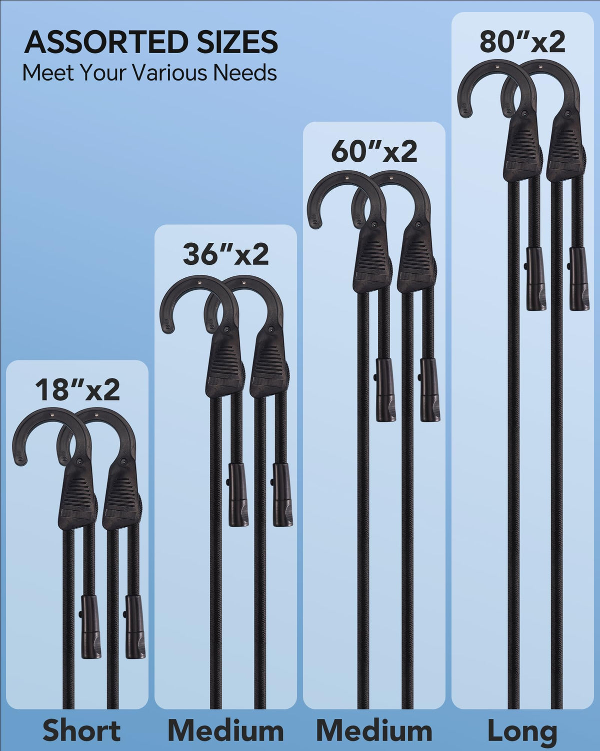 LuckyStraps 80in cord offers extended reach for large cargo.