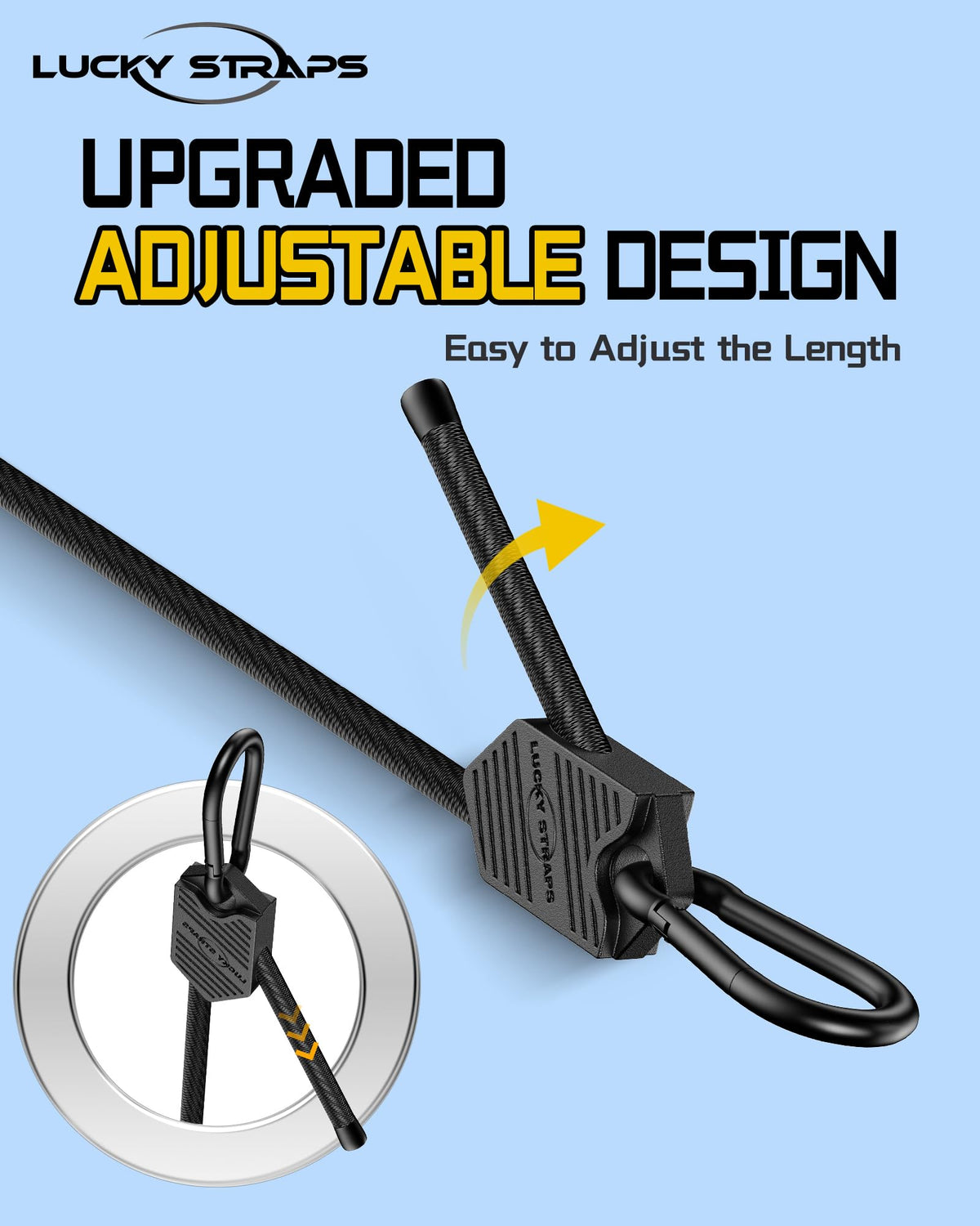 LuckyStraps carabiner hooks rust-resistant for durable outdoor use.