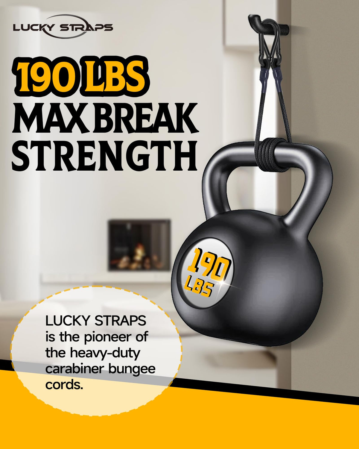LuckyStraps upgraded iron carabiner hooks resist rust and keep items fixed