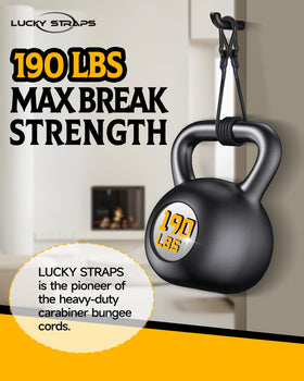 LuckyStraps upgraded iron carabiner hooks resist rust and keep items fixed