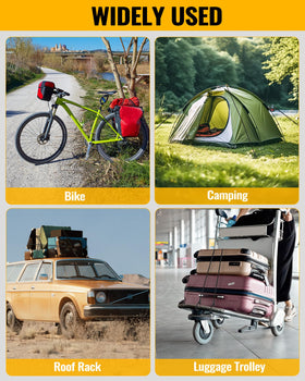 LuckyStraps ideal for roof racks, hand carts, and camping setups