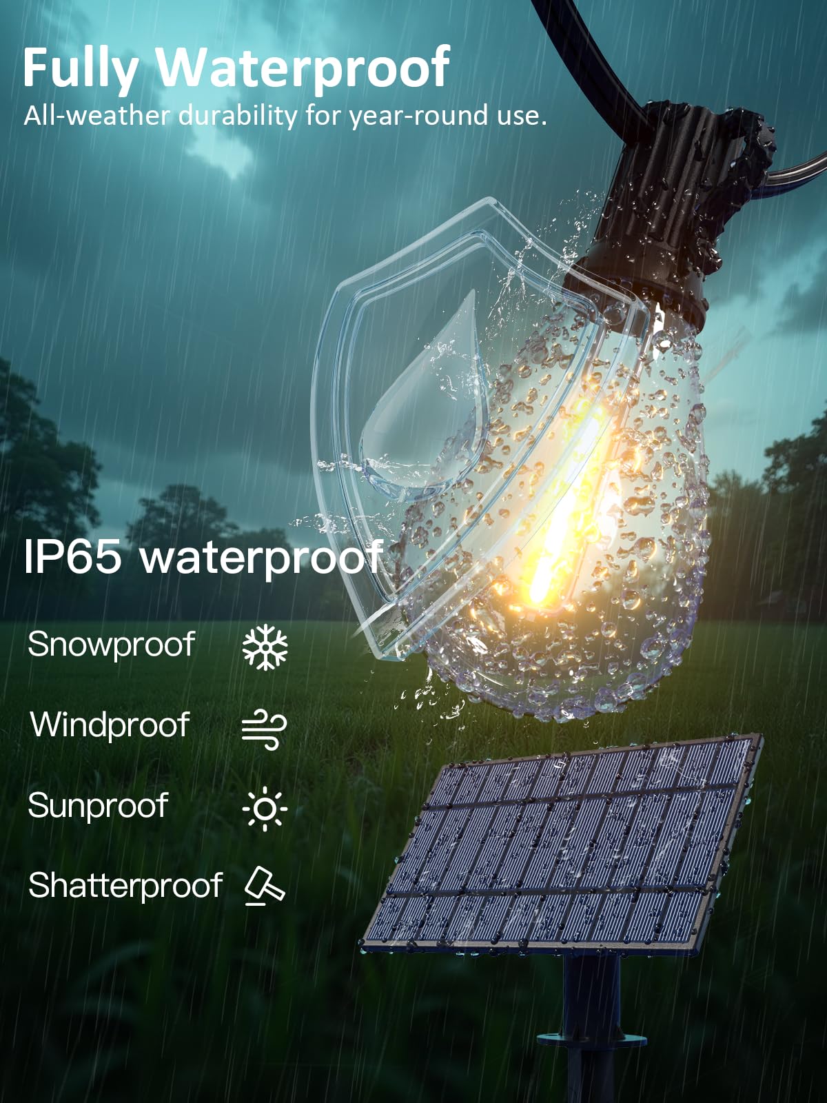 Luckystyle commercial-grade shatterproof housing withstands rain and wind.