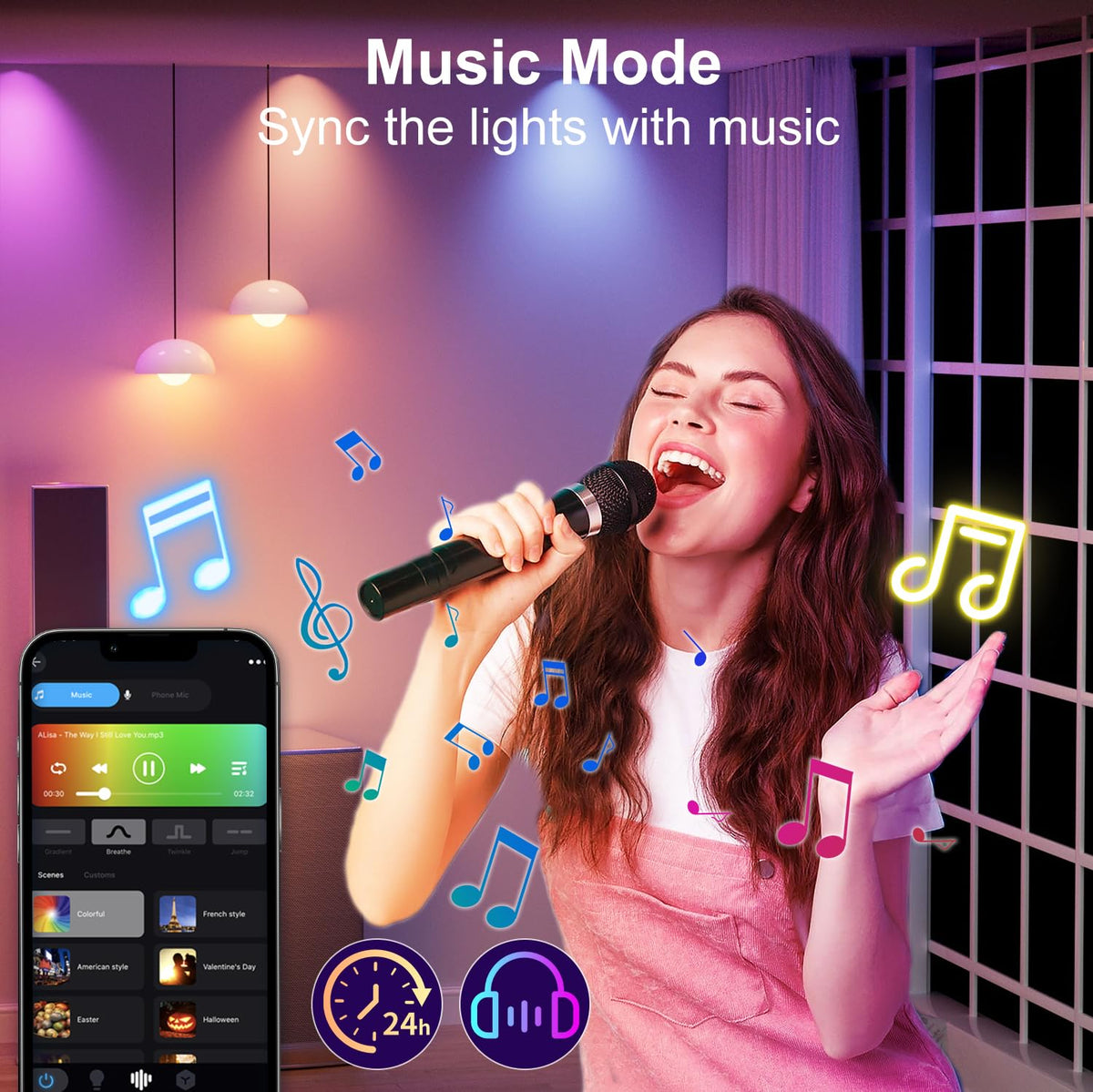 Luckystyle dimmable lighting with sunrise and sunset timers for routines