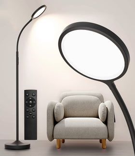 Luckystyle floor lamp base heavy and stable for steady placement on carpet or hardwood.