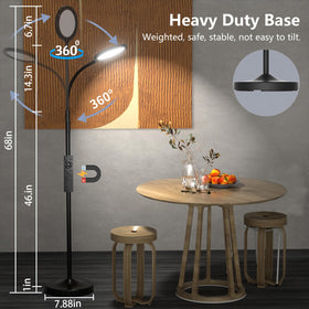 Luckystyle floor lamp color temperature range 3000K-6500K to suit any activity.