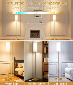 Luckystyle floor lamp with linen shade delivering soft diffuse illumination