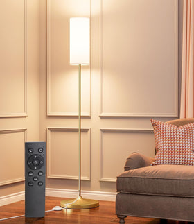 Luckystyle LED floor lamp in living room with adjustable color temperature for ambience