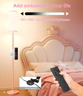 Luckystyle floor lamp remote control allows easy setup from up to 50 feet.