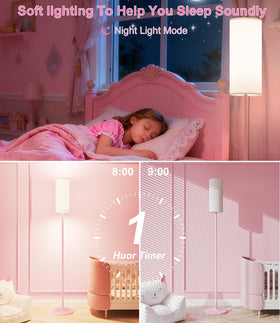 Luckystyle sturdy metal base keeps the tall lamp stable in daily use.