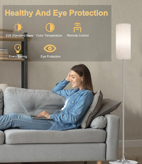 Luckystyle LED floor lamp timer-night mode creates calm atmosphere for bedtime.